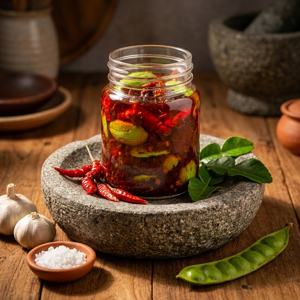 Sambal baby cumi pete